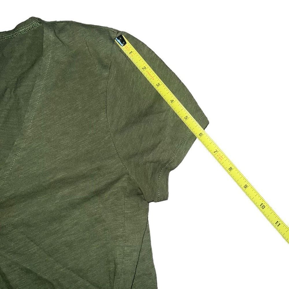 J BY JCREW Green 100% Cotton V-Neck Wrap Short Sleeve Top Size S - Picture 6 of 7
